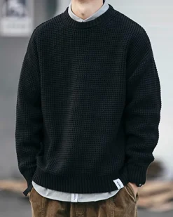 Waffle Crewneck Knit Jumper