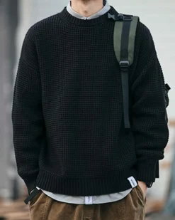 Waffle Crewneck Knit Jumper