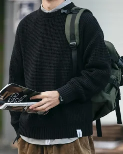 Waffle Crewneck Knit Jumper