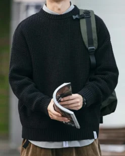 Waffle Crewneck Knit Jumper