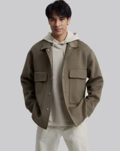 Woolen Jacket With Front Pockets