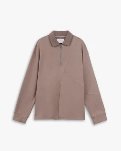Zippered Polo Shirt With Splits